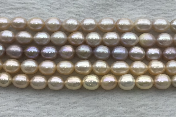 FWP194 15 inches 7mm - 8mm rice light purple freshwater pearl strands