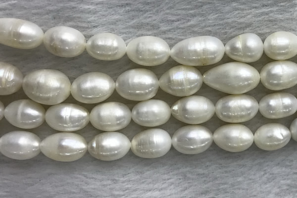FWP205 15 inches 10mm - 11mm rice white freshwater pearl strands