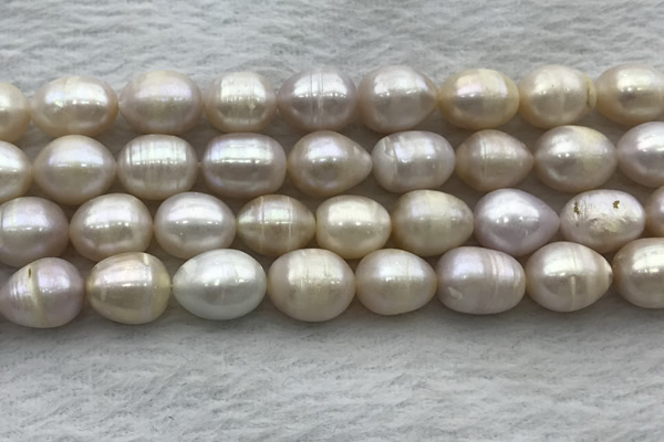 FWP206 15 inches 10mm - 11mm rice white freshwater pearl strands