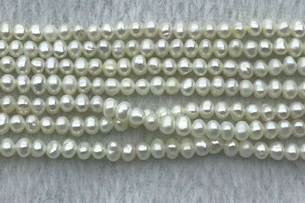 FWP23 14.5 inches 3.2mm - 3.6mm potato white freshwater pearl strands