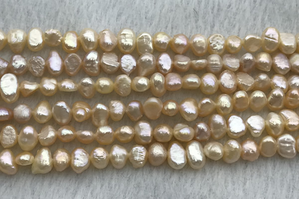 FWP235 14.5 inches 4mm - 5mm baroque pink freshwater pearl strands