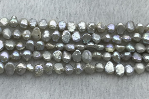 FWP236 14.5 inches 4mm - 5mm baroque grey freshwater pearl strands