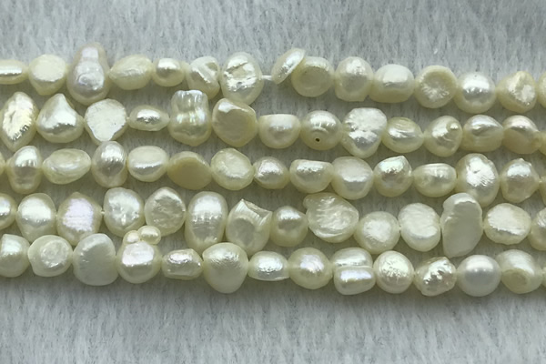 FWP240 15 inches 6mm - 7mm baroque white freshwater pearl strands