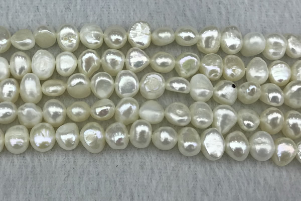 FWP241 15 inches 6mm - 7mm baroque white freshwater pearl strands