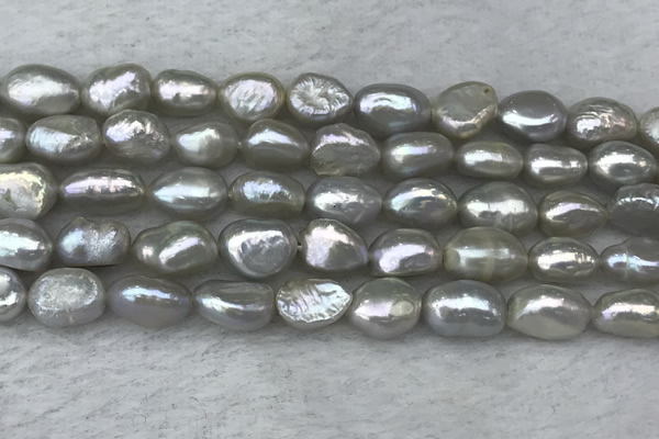 FWP281 15 inches 7mm - 8mm baroque grey freshwater pearl strands