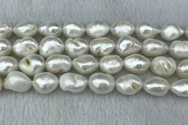 FWP312 15 inches 12mm - 13mm baroque white freshwater pearl strands