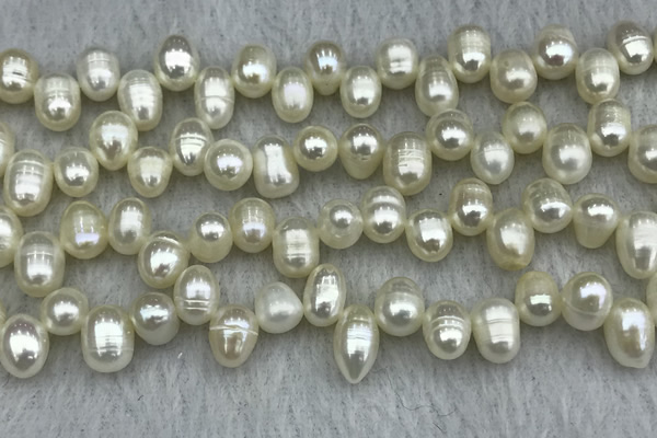 FWP340 Top-drilled 7mm - 8mm potato white freshwater pearl strands