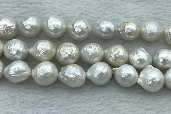 FWP360 15 inches 11mm - 12mm baroque freshwater nucleated pearl beads