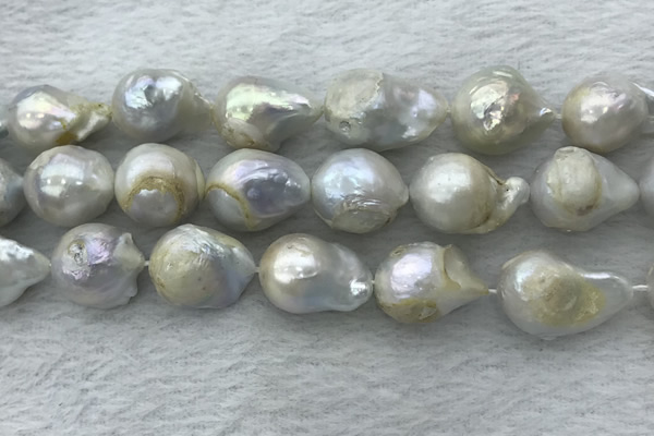 FWP362 15 inches 15mm - 18mm baroque freshwater nucleated pearl beads
