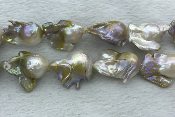 FWP370 15 inches 18mm - 22mm baroque freshwater nucleated pearl beads