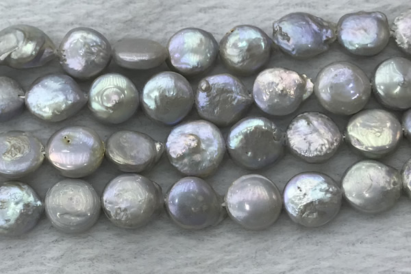 FWP390 15 inches 11mm - 12mm coin freshwater pearl beads