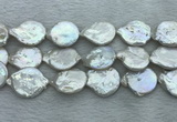 FWP396 15 inches 11mm - 13mm coin freshwater pearl beads