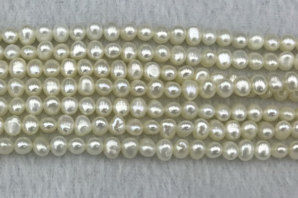 FWP40 14.5 inches 4mm - 5mm potato white freshwater pearl strands