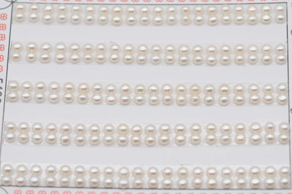 FWP450 half-drilled 3-3.5mm bread freshwater pearl beads