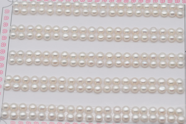 FWP451 half-drilled 3.5-4mm bread freshwater pearl beads