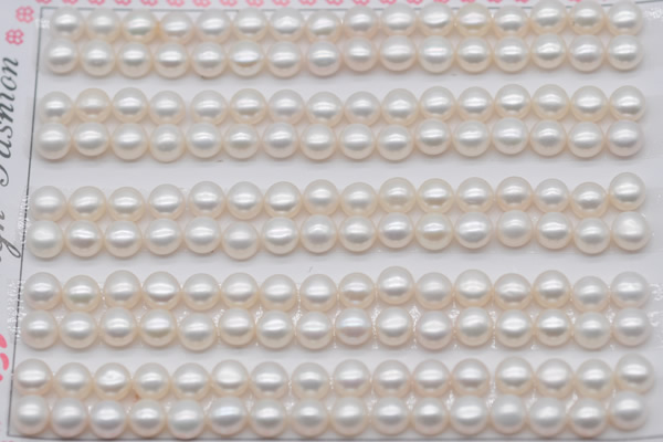 FWP454 half-drilled 5-5.5mm bread freshwater pearl beads