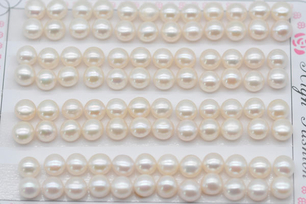 FWP457 half-drilled 6.5-7mm bread freshwater pearl beads