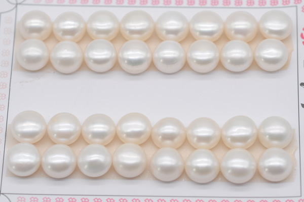 FWP465 half-drilled 10.5-11mm bread freshwater pearl beads