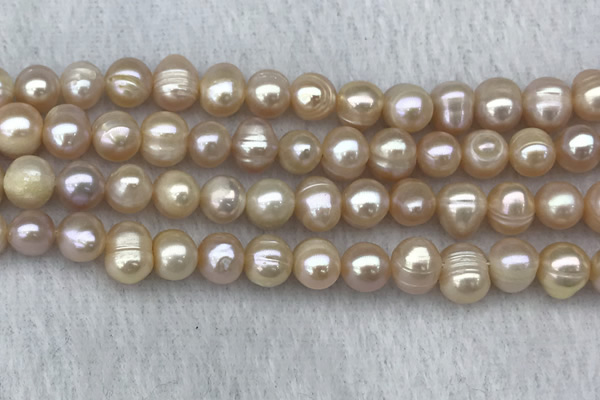 FWP68 15 inches 7mm - 8mm potato pink freshwater pearl strands