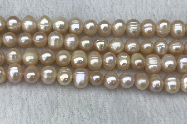 FWP69 15 inches 7mm - 8mm potato pink freshwater pearl strands