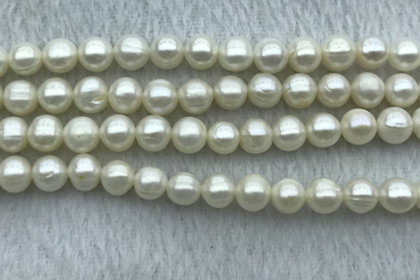 FWP72 15 inches 7mm - 8mm potato white freshwater pearl strands