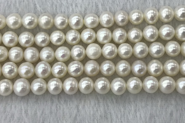 FWP76 15 inches 7mm - 8mm potato white freshwater pearl strands
