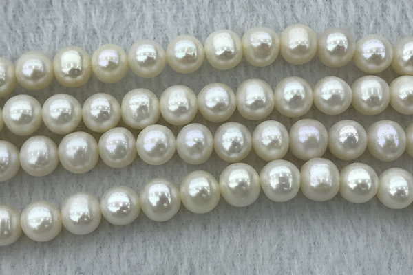 FWP78 15 inches 7mm - 8mm potato white freshwater pearl strands