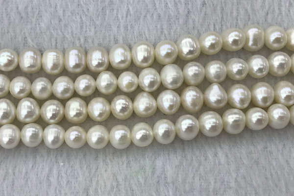 FWP81 15 inches 7mm - 8mm potato white freshwater pearl strands