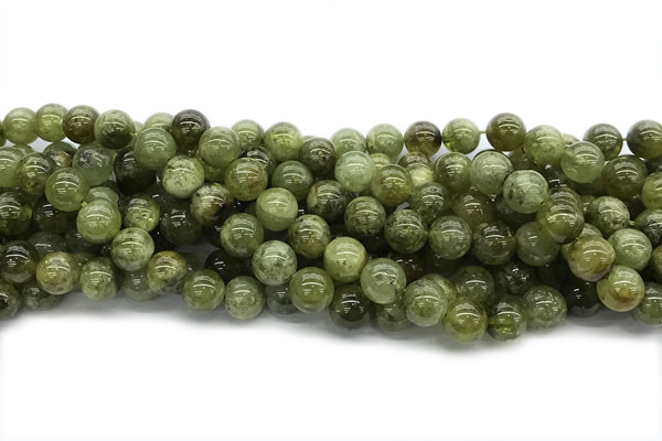 GARN06 15 inches 8mm round green garnet gemstone beads