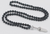 GMN1617 Hand-knotted 6mm blue tiger eye 108 beads mala necklace with pendant