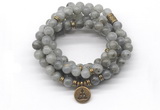 GMN7034 8mm labradorite 108 mala beads wrap bracelet necklace