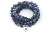 GMN7040 8mm matte sodalite 108 mala beads wrap bracelet necklace