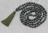 GMN717 Hand-knotted 8mm, 10mm kambaba jasper 108 beads mala necklaces with tassel