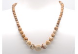 GMN7303 picture jasper graduated beaded necklace & bracelet set