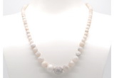 GMN7321 white crazy lace agate graduated beaded necklace & bracelet set
