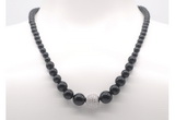 GMN7323 black onyx graduated beaded necklace & bracelet set