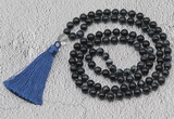 GMN751 Hand-knotted 8mm, 10mm blue tiger eye 108 beads mala necklaces with tassel
