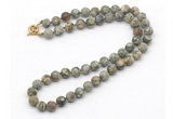 GMN7605 18 - 36 inches 8mm, 10mm matte rhyolite beaded necklaces