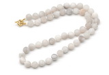 GMN7616 18 - 36 inches 8mm, 10mm matte white crazy lace agate beaded necklaces
