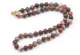 GMN7773 18 - 36 inches 8mm, 10mm round brecciated jasper beaded necklaces
