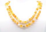 GMN8005 18 - 36 inches 8mm, 10mm yellow banded agate 54, 108 beads mala necklaces
