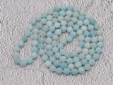 GMN924 Hand-knotted 8mm, 10mm matte amazonite 108 beads mala necklaces