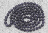 GMN931 Hand-knotted 8mm, 10mm matte amethyst 108 beads mala necklaces
