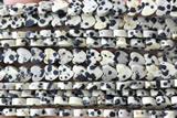 HEAR47 15 inches 6mm heart dalmatian jasper beads