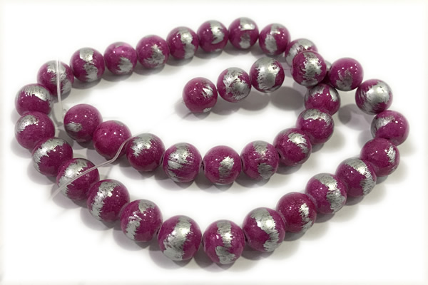 JADE459 15 inches 4mm round silvery jade gemstone beads