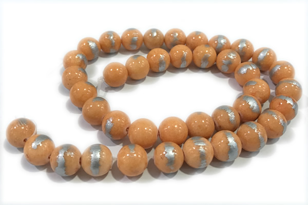 JADE481 15 inches 8mm round silvery jade gemstone beads