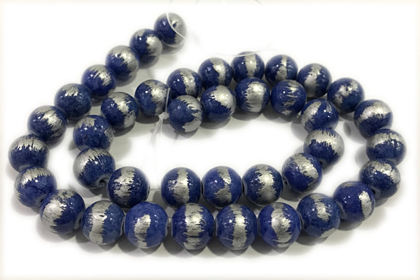 JADE507 15 inches 10mm round silvery jade gemstone beads