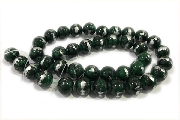 JADE519 15 inches 4mm round silvery jade gemstone beads