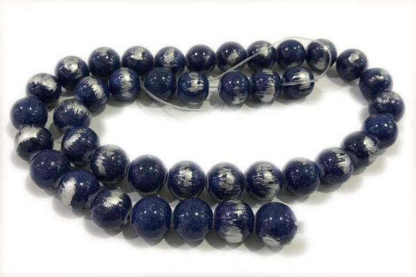 JADE552 15 inches 10mm round silvery jade gemstone beads