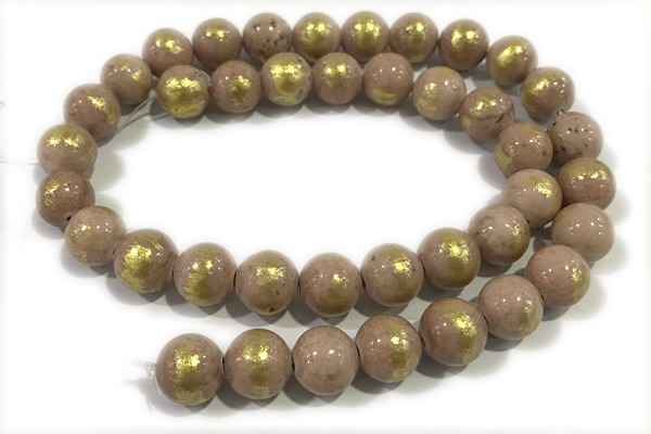 JADE574 15 inches 4mm round golden jade gemstone beads